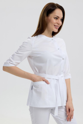 Медицинская Куртка женская  225 CVC. Цвет: белый